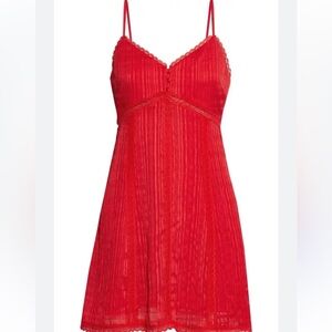 Genevive Lace-Trimmed Satin-Jacquard Mini Slip